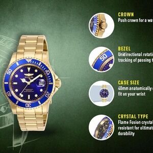 Blue & gold watch with a sporty look #luxury #watches 🟦 Invicta Pro Diver